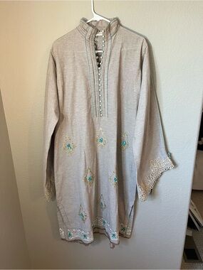 NWT Ammara Khan RTW-W1904 Embroidered Kurta Tunic Dress M Pakistani Designer